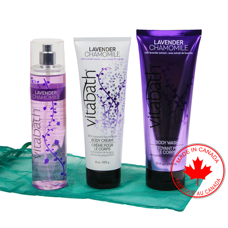 Vitabath Lavender Chamomile Body Care 3- Pc Gift Set-Front Description