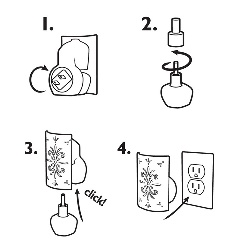 Applejack & Peel Electric Fragrance Warmer Unit & Refill Bundle-Instructions