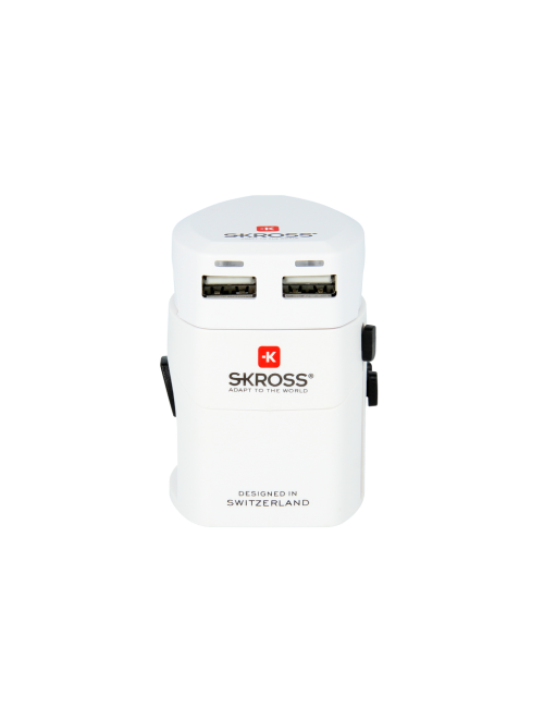 EVO USB World Travel Adapter (White) Side View 