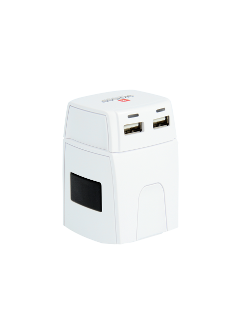 MUV Micro USB World Travel Adapter (White) Side view 
