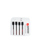 MUV USB World Travel Adapter (White) Side View 